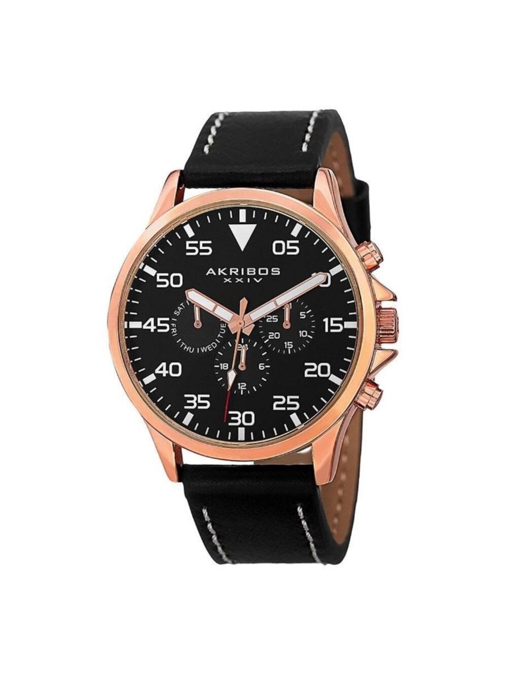 NWT Akribos XXIV Black Dial Multi-function Men's Watch